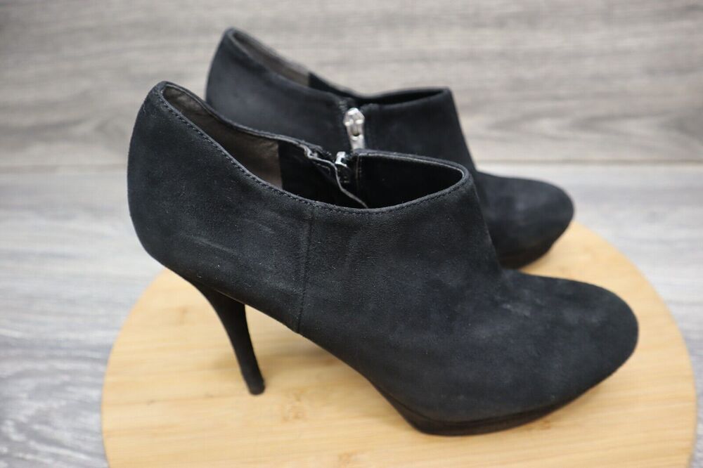 Marc Fisher Shoe Womens 7 M Black Platform Ankle Boot Bootie Heels Suede Casual